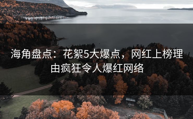 海角盘点：花絮5大爆点，网红上榜理由疯狂令人爆红网络