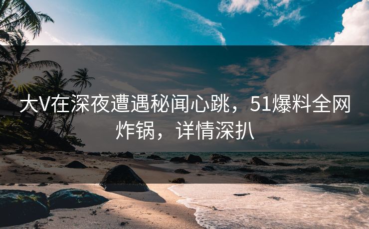 大V在深夜遭遇秘闻心跳，51爆料全网炸锅，详情深扒