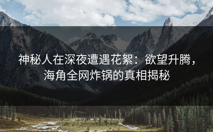 神秘人在深夜遭遇花絮：欲望升腾，海角全网炸锅的真相揭秘
